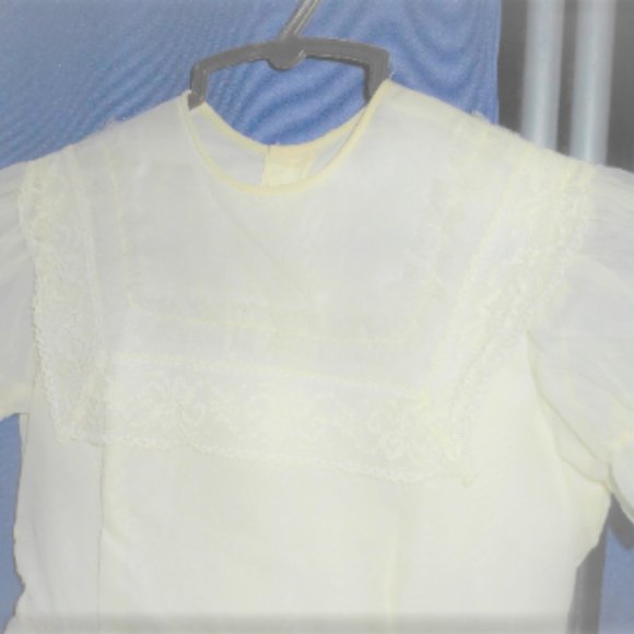 Vintage COMMUNION DRESS Vintage Vail SILK Dress Girls Wedding Dress Bridesmaid - Picture 12 of 15